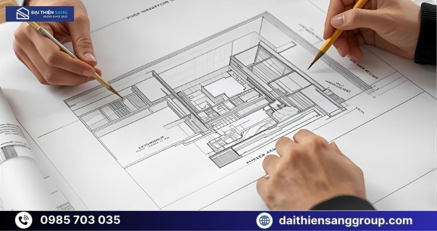 Quy trình thiết kế nội thất may đo tại Công ty Đại Thiện Sang.